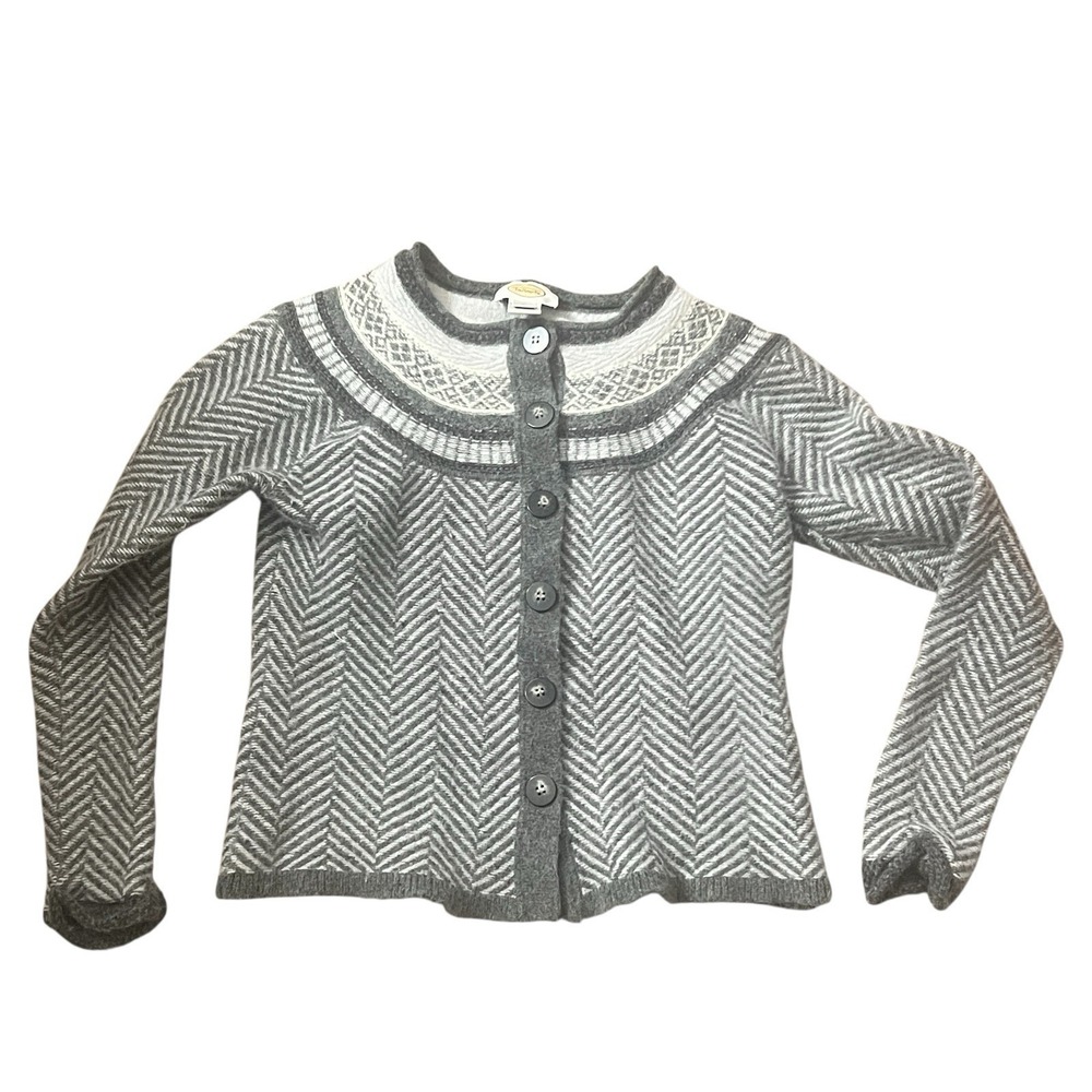 Talbots Women Lambswool Angora Fair Isle Cardigan M Classic Holiday Layers